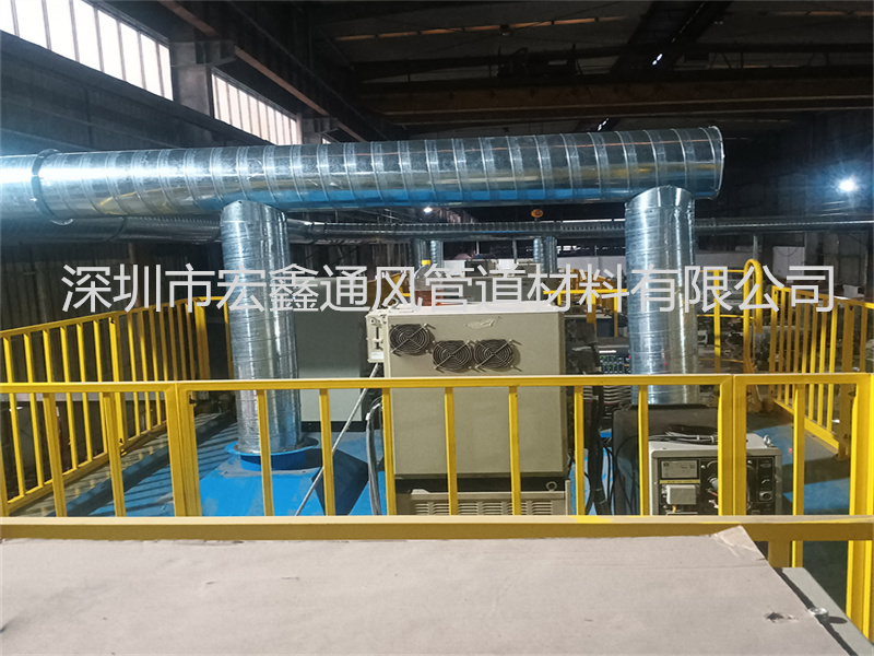 寶（bǎo）安汽車配件烤漆車間廢氣排煙管道安裝工（gōng）程案例